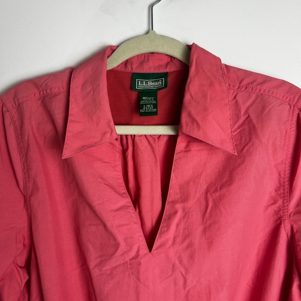 L.L. Bean Pink Nylon Blend UPF50 Pockets Drawstring Waist Cover Up Dress Sz L - Picture 3 of 8